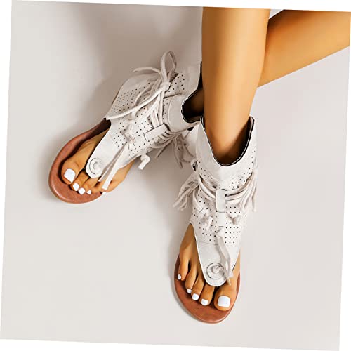 Levemolo 1 Paar Vakantie Zomerschoenen Outdoorschoenen Kwastje T Cosplay Modieus Flip-Toe Maat Comfortabele Stijl Teen Sandaal Zwart Cool Voor Vrouw Strand Flat Met Retro Uk - Afbeelding 3