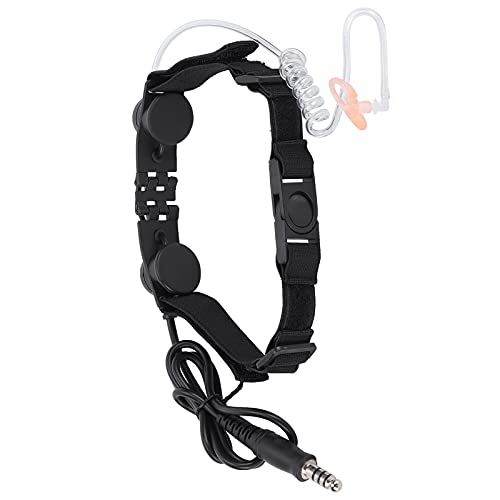 Alomejor Oreillette de Laryngophone de PE de Casque de Micro de Gorge avec Le Casque Extérieur de Tube Acoustique d'air Transparent