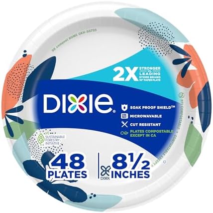 DIXIE® 8.5 INCH PAPER PLATES, 48 COUNT
