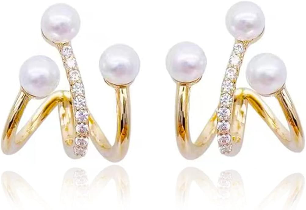 Moup22 パール可愛いピアス レディース 人気 金属アレルギー対応 S925 銀の針ピアス 18金