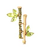 YAZILID Dames Broche de Poitrine de Style Ethnique Chinois en Forme de Bambou Corsage Strass Plante Broche Broche (Vert)