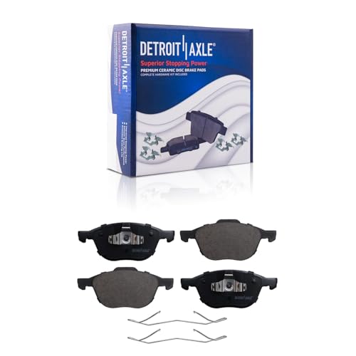 Image of Detroit Axle - Front Brake Kit for 12-18 Ford Focus Volvo C30, 04-11 S40 | Disc Brake Rotors Ceramic Brake Pads with Hardware Replacement 10.94 inch inch Rotors