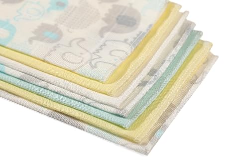 Image of Deyzi Washcloths, 100% Cotton Ultra Soft Absorbent Wipes, Newborn Face Towel, Pack of 7, Reusable Quick Dry Baby Wipes for Sensitive Skin, 7 x 7 inches (Multi Color), Uni10