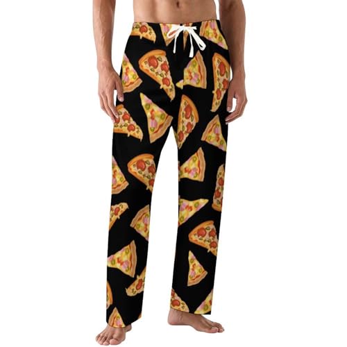 SJWJUO Pizza Mens Pajama Pants Lounge with Pockets-XL