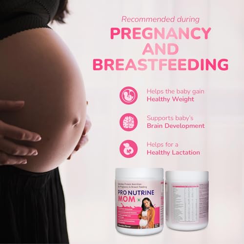 Image of PRO NUTRINE Mom Protein Powder for Pregnant Women | Chocolate Protein for Women | Sugar-Free Maternal Nutrition for Pregnancy & Breastfeeding | Premium Whey Protein for Lactating Mothers - 400g