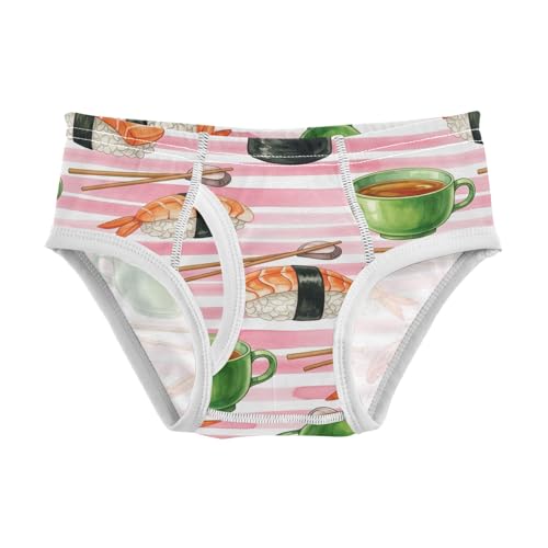 ODAWA Sushi Pink Tag Free Toddler Briefs Cotton, 2T Underwear