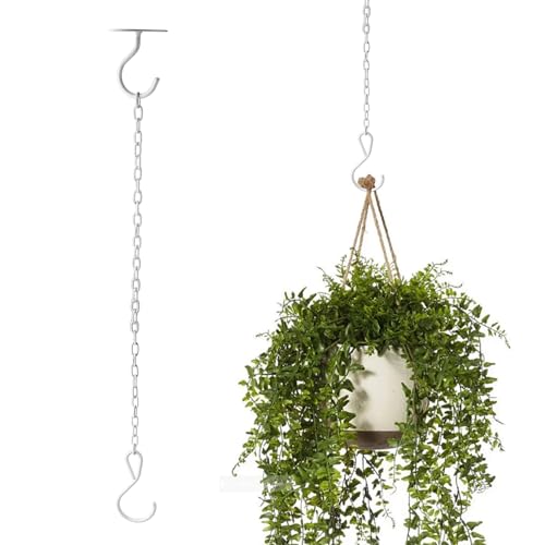 MY MIRONEY White Ceiling Hooks for Hanging Plants, Indoor and Outdoor