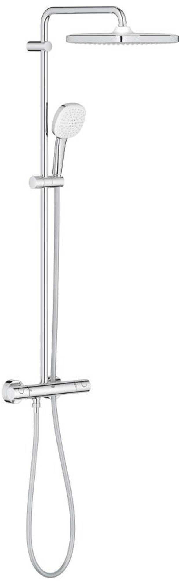 Grohe Tempesta 250 Cube pommeau carré et barre de douche chrome