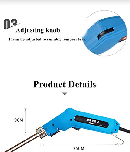 110V Electric Hot Knife Heat Cutter Carving Knife Styrofoam Sponge Cutting Tool Kit with Blades & Accessories Hand held (With straight blade)