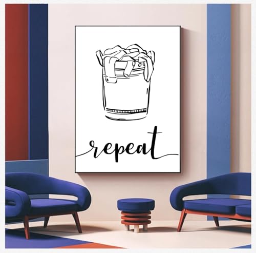 Peinture noir blanc contre murs ternes affiche géante sur toile décoration maison