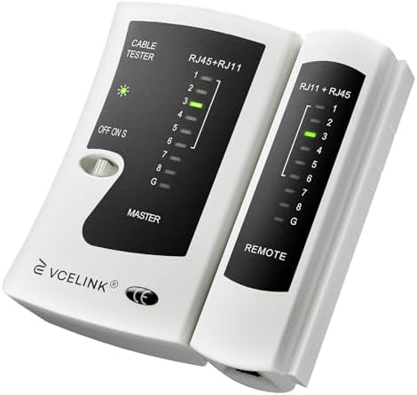 VCELINK Network Cable Tester, RJ45 Ethernet Cable Tester for Cat6/Cat5/Cat7 LAN Cable & RJ11 Phone Cable