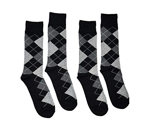 Big & Tall Men's Dress Socks - Argyle Pattern - Premium Cotton - Size 13-15