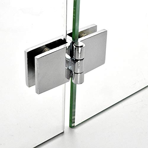 90,180 Degree Bilateral Clip Home Easy Install Glass Clamp Zinc Practical Durable Cabinet Door Hinge Bathroom Furniture Cupboard Hinges (Color : D)