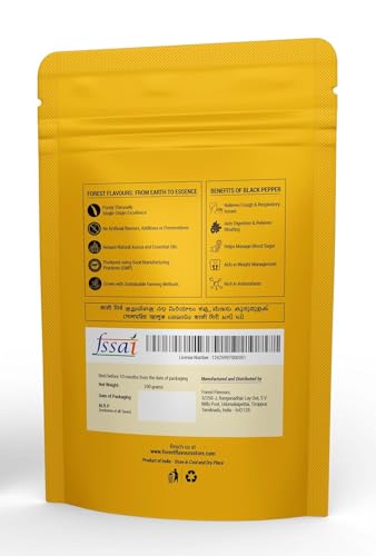 Image of Forest Flavours Black Pepper (Kali Mirch) Whole | Bold Kerala Origin | Farm Fresh Spices (200 g)