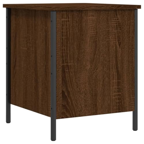 Petit banc de lit marron doté d'un grand coffre de rangement - 2