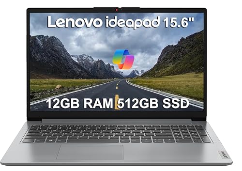 Lenovo IdeaPad 1i Laptop Computer, 15.6" HD, Intel Celeron N4500, 12GB RAM
