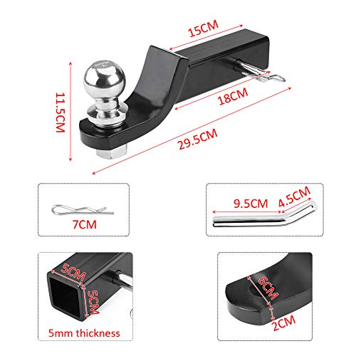 Suportes de bola de engate de reboque de scooter de mobilidade 2 polegadas 50 mm suporte de bola de