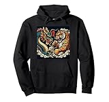 La chemise folklorique asiatique vintage dragon combattant tigre pour hommes, femmes et enfants est un cadeau parfait pour les amateurs d'art japonais qui porteront fièrement ce t-shirt esthétique traditionnel de culture japonaise vintage