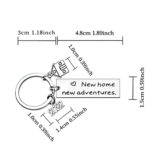 MADHAHEFU 2PC New Home Keychain - New House Gifts - New Adventures - Housewarming Gifts - Moving Anniversary - Jewellery gifts for Couple, Wife, Husband2