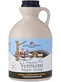 HIDDEN SPRINGS MAPLE 100% Organic Vermont Maple Syrup, Grade A Very Dark Robust, 32 Ounce, 1 Quart, Family Farms, BPA-free Jug