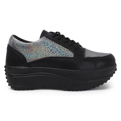 Image of Vendoz Women Casual Wedding I Glittery Embellished Sneakers I Comfortable and Stylish I Lightweight Stylish Shoes for Girls CNV4044