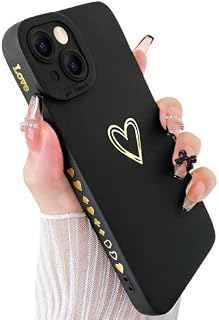 SmoBea Compatible with iphone X/Xs Case, Cute Gold Heart Pattern Phone Case for Women Girls With Side Small Love Pattern Silicone Protective Shockproof Phone Case (Red)