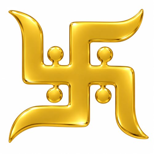 Image of XAUGE Acrylic Swastik Adhesive Sticker Gold 10x10 cm Set of 1