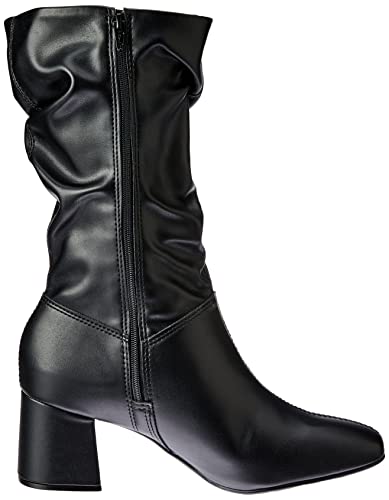 Bota Beira Rio Estilo Fashion Cano Médio Enrugado,Preto, 36