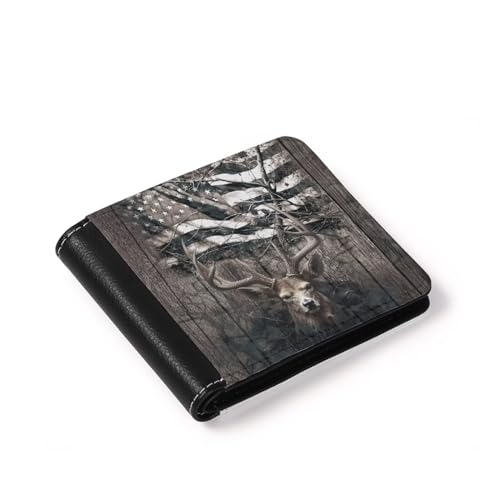 LedBack American Flag Stag Deer Wallet Leather Purse for Men Womens Clutch Boys Wallets Pouch with Credit Card Slots Gifts4