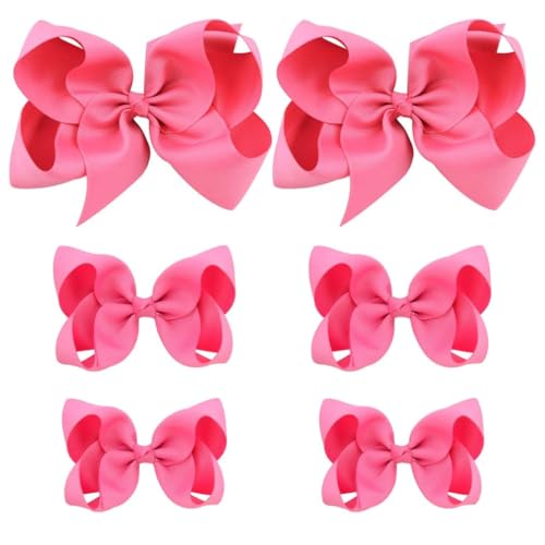 Hair Bows Clips 6PCS Hand-made Grosgrain Ribbon Hair Bows Clips Hair Accessories