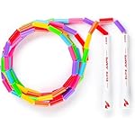 Beaded Kids Exercise Jump Rope - Segmented Skipping Rope for Kids - Durable Shatterproof Outdoor Beads - Light Weight and Tangle Free Exercise Training - Easily Adjustable Kids Jump Rope for Fitness