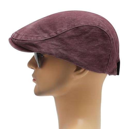 Image of ZLYC Men Cotton Flat Cap Summer Scally Ivy Gatsby Newsboy Beret Driver Cabbie Hunting Hat