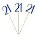 Blue Glitter 21st Birthday Centerpiece Sticks, 12-Pack Number 21 Table Topper Anniversary Party Decorations