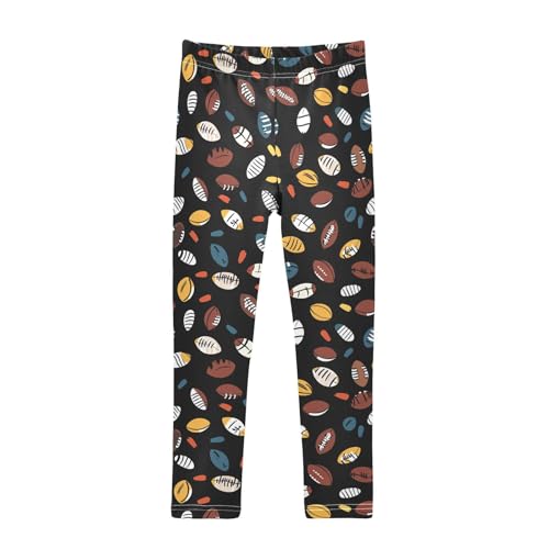 Colorful American Football Girls Casual Leggings for Kids Printed Long Pant Bottoms Stretch and Soft