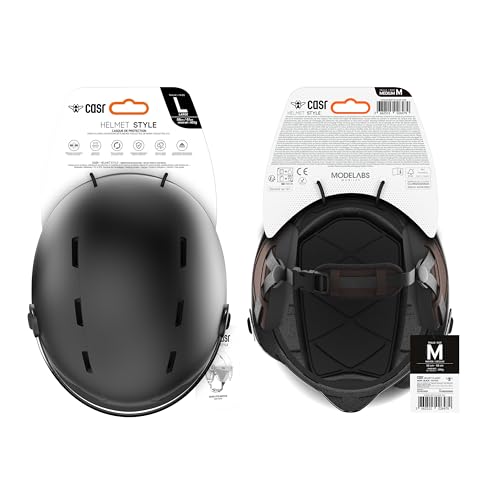CASR Style - Urbaner Lifestyle-Helm für Fahrrad & E-Scooter - Transparentes Visier & Abnehmbare Ohrpolster - Optimaler Komfort für Damen & Herren - Schwarz Metallic - Größe M