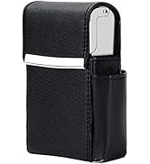 PU Leather Sliding Cigarette Box Case with Lighter Holder and Belt Loop for Men and Women Unisex