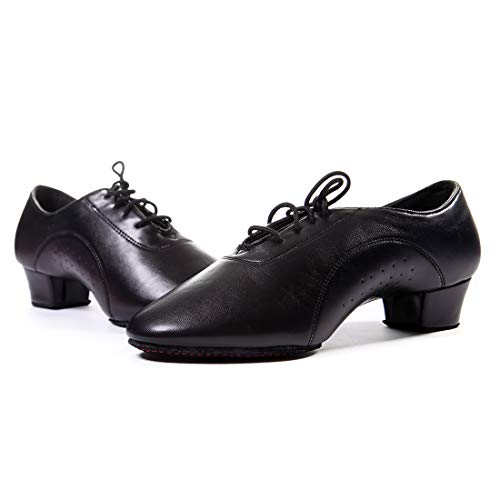 DoGeek Herren/Jungen Tanzschuhe schwarz Standard Latin Dance Schuhe Glattleder Ballsaal (Bitte bestellen Sie eine Nummer grösser) - Image 7