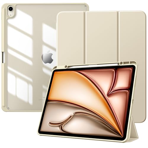 TiMOVO Case for New iPad Air 13 inch (M4/M3/M2-2026/2025/2024) with Pencil Holder, Slim Stand Protective Cover with Clear Transparent Back Shell for iPad Air 13 inch, Auto Wake/Sleep, Starlight by TiMOVO - Used condition - US$15.55