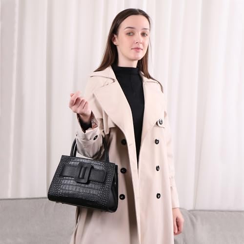 Crossbody Bags for Women Luxury Leather Shoulder Handbags in Black & Blue Trendy Satchel Purse for Everyday Use2