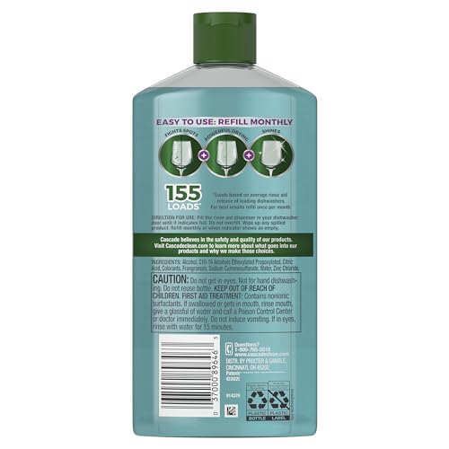 cascade power dry dishwasher rinse aid 16 fl oz