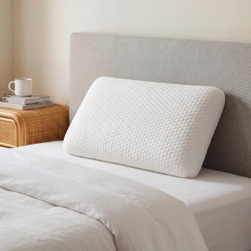 Image of Sweetcrispy Cooling Gel Memory Foam Pillow, Neck Support for Back and Side Sleeper Adults, Medium Firm Pillow with Breathable Mesh, Removable & Washable Cover, 1 Pack White