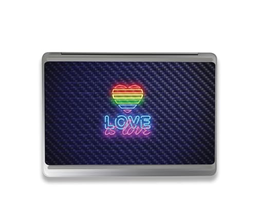 Image of MightySkins Carbon Fiber Skin Compatible With Microsoft Surface Laptop Studio 2 (2023) Full Wrap Kit - Love Is Love | Protective, Durable Textured Carbon Fiber Finish | Easy To Apply | Made in the USA
