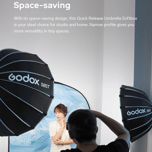 Godox S120T - Softbox de liberación rápida de 120 cm con rejilla de panal, caja de luz plegable extraíble con soporte Bowen, difusores para fotografía, Speedlite, flash de estudio, monolight - imagen 3