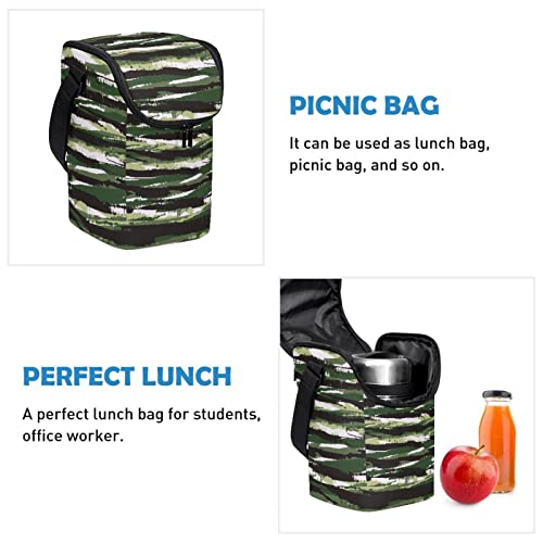Lonchera para el trabajo y evitar comida fría bolsa camuflaje retro verde 3