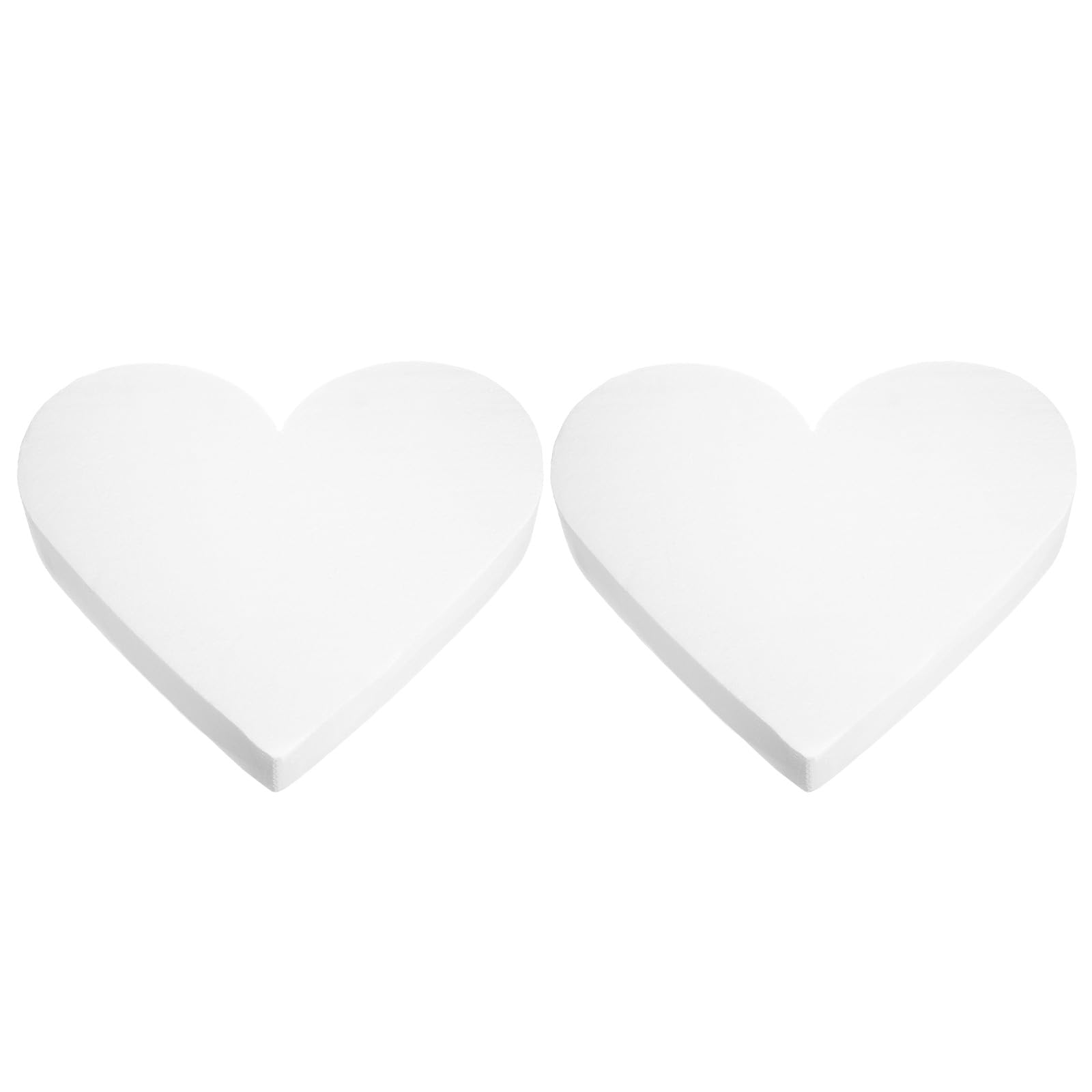 QUARKZMAN 2Pcs Faux Gâteau en Mousse en Forme De Cœur, 16" x 2" Modèle De Gâteau Factice Accessoire Photo pour Fournitures De Mariage Décoration De Gâteau d'anniversaire, Blanc
