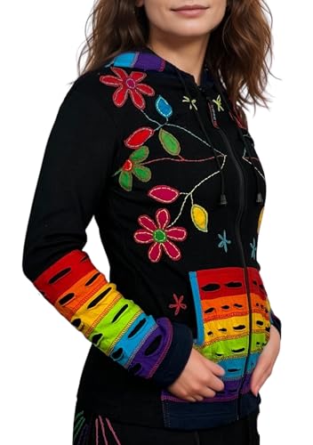 Agan Traders 2025 Summer Bohemian Zip Up Jackets for Women - Tie Dye Patch Distressed Women's Lightweight Hoodie Sweatshirts2