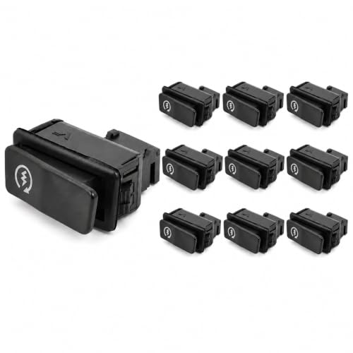 Interruptor de botón de arranque eléctrico, Interruptor para motocicleta de 50-250 cc, Compatible con motocicletas de 50cc 70cc 90cc 110cc 125cc 150cc 200cc 250cc Scooter Go Kart, 2 pines, 10 uds