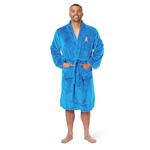 Northwest NFL Houston Oilers Retro Adult Unisex Silk Touch Bathrobe, Large/X-Large, Blue, Officially Licensed Loungewear, Soft Plush Polyester