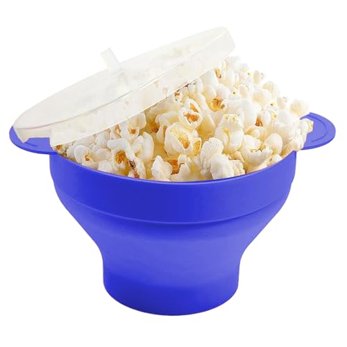 Dioeazh Popcorn Bowl Microondable, tazones de palomitas de maíz reutilizables,Palabra de silicona Popper Microondas | Contenedor de alimentos plegable multifuncional y resistente al calor para el