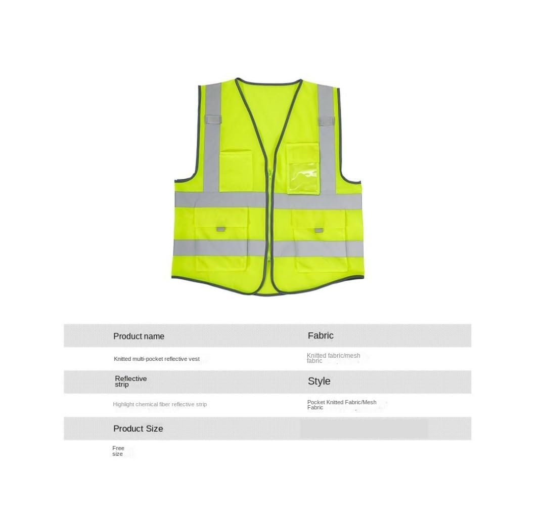 Chaleco de Alta Visibilidad Chaleco Reflectante Chaleco Reflectante De Seguridad Con Cremallera, Traje De Saneamiento For Construcción, Chaleco Reflectante Chaleco de Trabajo Chaleco de Seguridad(Blue